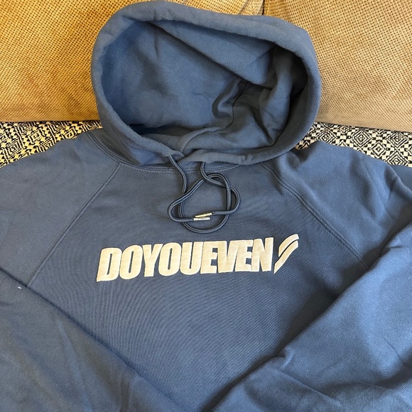DOYOUEVEN Men’s Hoodie – Blue Gym Pullover Sweatshirt - Picture 2 of 4